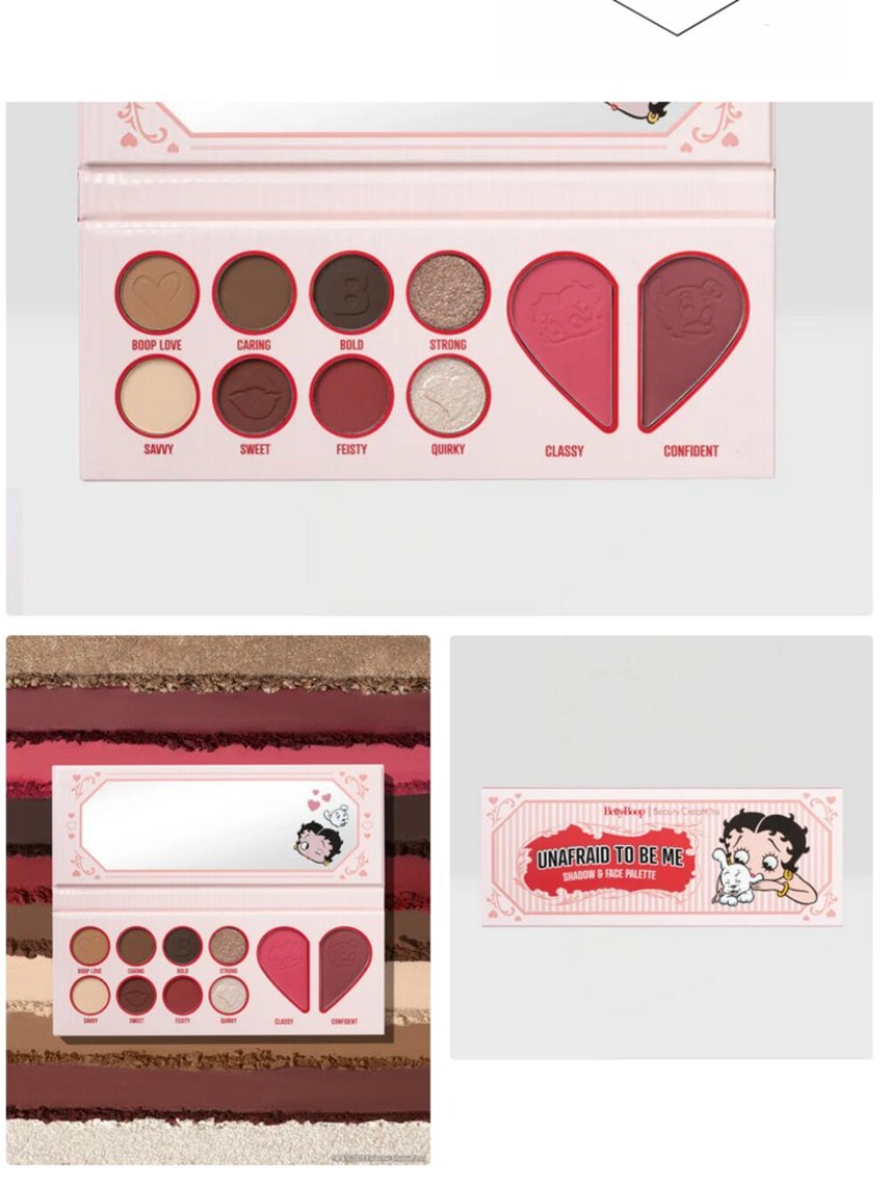 Betty Boop Cupid Tote Bag & Pouch Set w/ Pudgy charm Besitos Lip & Eye Bundle - Picture 2 of 6